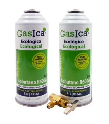 Oferta Limitada Pack gas refrigerante GASICA D2 - R12 R134a + llave de servicio