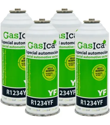 Envío Gratis Pack 4 botellas gas refrigerante GASICA YF - R1234yf
