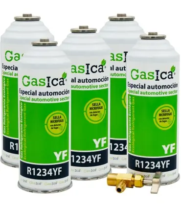 Pago Seguro Pack 5 botellas gas refrigerante GASICA YF - R1234yf + llave de servicio