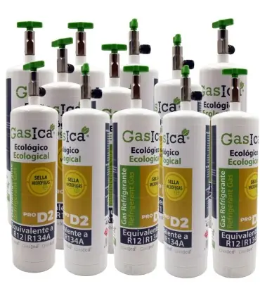 Garantía De Devolución De Dinero Pack 12 botellas gas refrigerante GASICA PRO D2 - R12 R134a