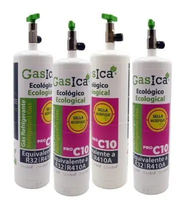 Pack 4 botellas gas refrigerante GASICA PRO C10 - R32 R410A Favorito De Clientes
