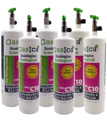 Pack 6 botellas gas refrigerante GASICA PRO C10 - R32 R410A Promoción Exclusiva