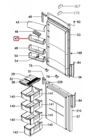 Anaquel superior para Frigorífico Edesa YY46X3461 Disponible Ahora