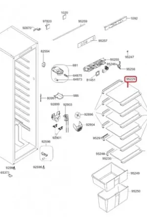 Marca Reconocida Bandeja de cristal de Frigorífico Smeg 775651752