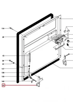 Barato Bisagra izquierda para Lavavajillas Fagor 74FA0105