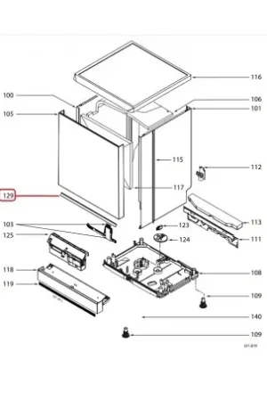 Entrega Rápida Burlete inferior para Lavavajillas De dietrich YY32X1936