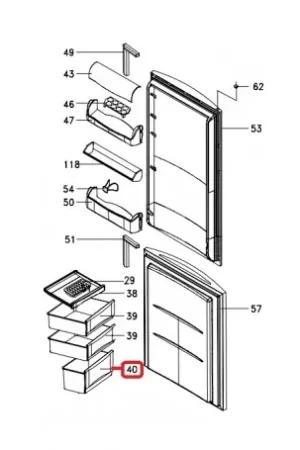 Entrega Rápida Cajón de Congelador Edesa F19S011B5