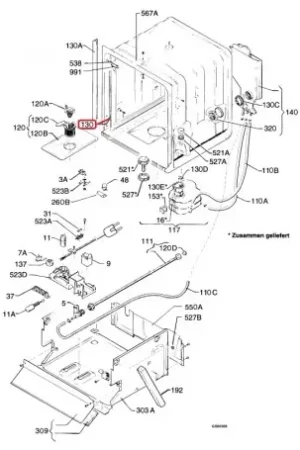 Junta superior para Lavavajillas Aeg 1530237021 Solo Hoy