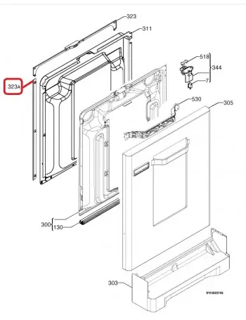 Stock Limitado Marco lateral para Lavavajillas Electrolux 1170094005