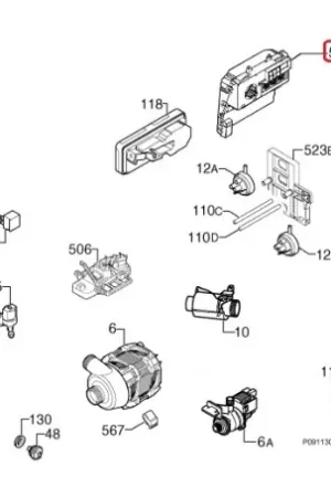 Entrega Rápida Módulo electrónico configurado de Lavavajillas Zanussi 973911513017013