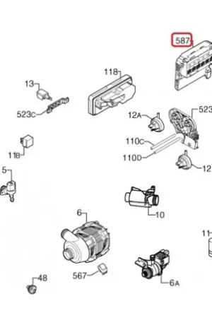 Módulo electrónico configurado de Lavavajillas Zanussi 973911516032027 Solo Hoy