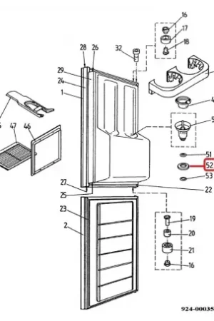 Arandela de guarnición de Frigorífico Electrolux 2033279015 Envío Inmediato