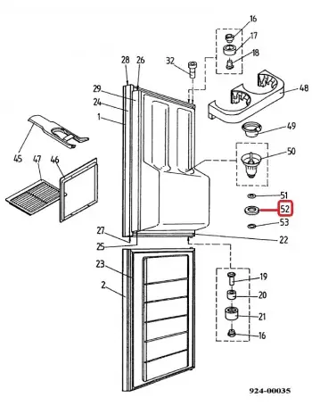 Arandela de guarnición de Frigorífico Electrolux 2033279015 Envío Inmediato