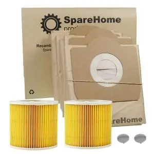 10 Bolsas alta filtración + 2 filtros de cartucho para aspirador Karcher Disponible Ahora