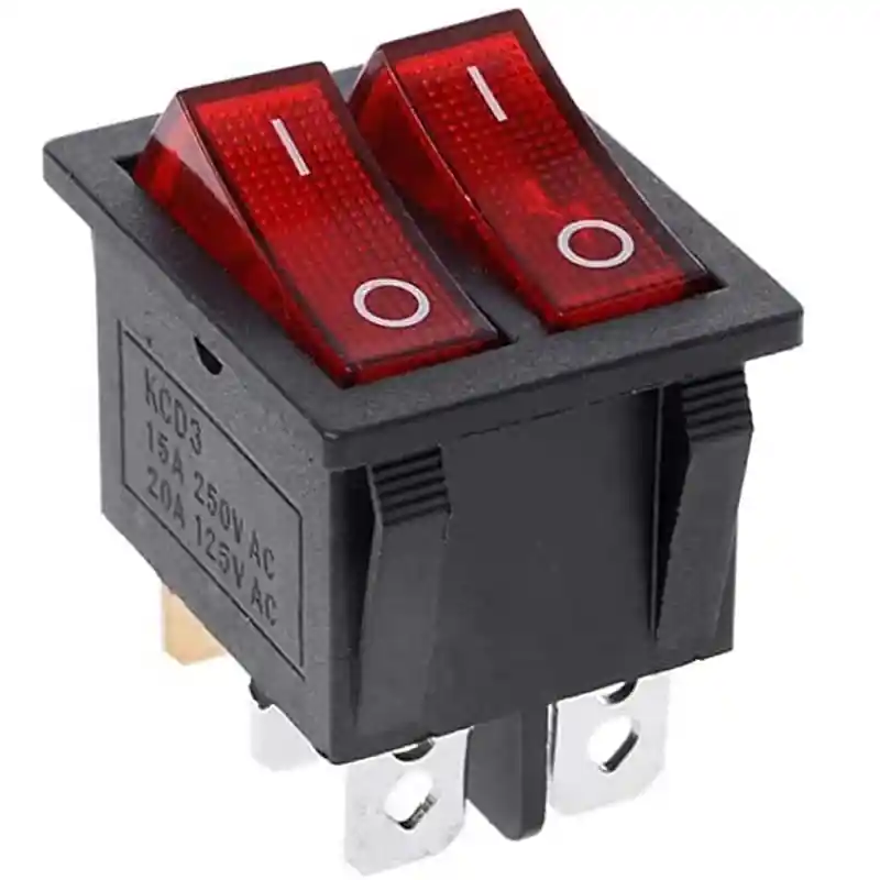 Interruptor Doble Piloto Rojo Luminoso 16A 250v Standard Gran Oferta