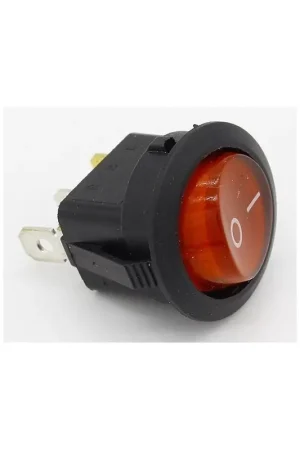 Económico Interruptor Bipolar Luminoso Rojo 20mm 6A 250V 4 Faston 1,8mm