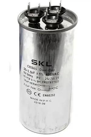 Novedad Condensador 35 + 2,5µf 450v Aire Acondicionado Metalico Trabajo Sta...