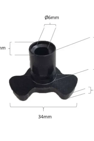 Piñon arrastre para plato microondas 6 mm diametro 17 mm altura diametro Oferta Especial