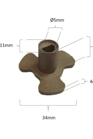 Ocasión Especial Piñon arrastre para plato microondas Taurus, Panasonic 5 mm diametro 17 mm altura diametro