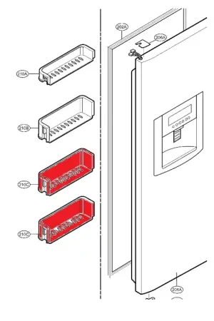 Económico Botellero de congelador -5004JS1007F