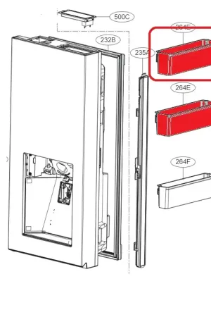 Botellero puerta izquierda refrigerador AAP74651301 Precio Rebajado