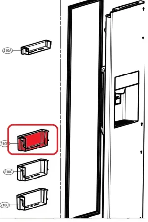 Botellero intermedio congelador MAN62731901 Más Vendido