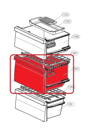 Cajón intermedio del congelador AJP76458802 Descuento