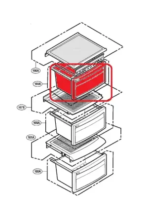 Cajón superior o intermedio del refrigerador 3391JQ1034B Directo De Fábrica