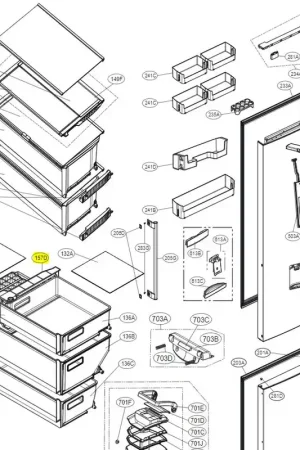 GUÍA CENTRAL PARA CONGELADOR -MEA65510701 Últimas Unidades