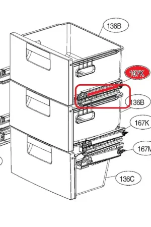 Guía izquierda cajón congelador MEA63132401 Mejor Precio