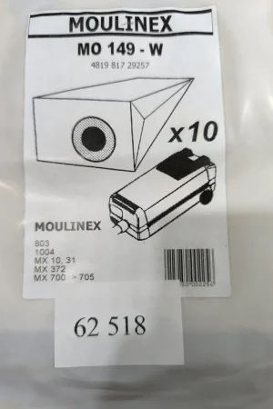 Más Vendido BOLSA ASPIRADOR MOULINEX, CAJA 10 BOLSAS PAPEL, MX700,MO149-W