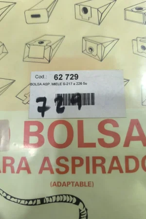 BOLSA ASPIRADOR MIELE, CAJA 5 BOLSAS PAPEL+2FLTROS, CARTON 93MM, DIAMETRO 44, RECAMBIO ALTERNATIVO, 62729 Comprar En Línea