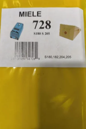 BOLSA ASPIRADOR MIELE, CAJA 5 BOLSAS PAPEL, CARTON 94MM, DIAMETRO 42, RACAMBIO ALTERNATIVO, 728 Entrega Rápida