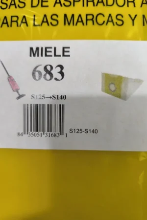 BOLSA ASPIRADOR MIELE, PAQUETE 5 BOLSAS PAPEL, CARTON 96MM, DIAMETRO 44MM, RECANBIO ALTERNATIVO, 683 Barato
