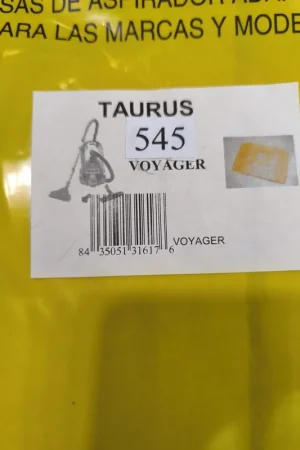Precio Bajo BOLSA ASPIRADOR TAURUS VOYAGER, PAQUETE 5 BOLSAS, CARTON 109X97MM, DIAMETRO 46MM,545
