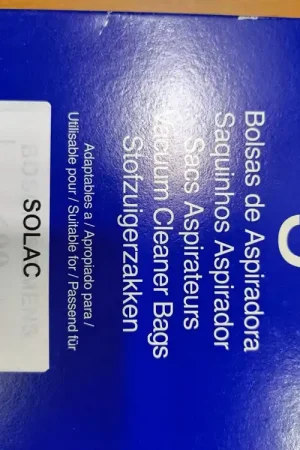 Precio Económico BOLSA ASPIRADOR SOLAC, PAQUETE 5 BOLSAS, 910, 914, 911, 915, CARTON 80/80/111MM, DIAMETRO 48, 721