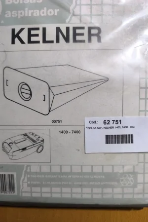 BOLSA ASPIRADOR KELNER,1400,7400, CAJA 10 BOLSAS PAPEL. CARTON 200/120MM,62751 Precio Bajo