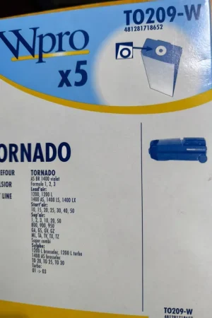 BOLSA ASPIRADOR TORNADO CARREFOUR, PAQUETE 5 BOLSAS,TO209-W Bestseller