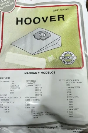 BOLSA ASPIRADOR HOOVER, CAJA 10 BOLSAS PAPEL, CARTON 120/108MM, DIAMETRO 59MM, 749 Precio De Oferta
