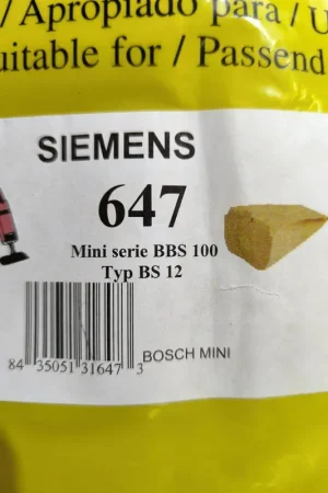 BOLSA ASPIRADOR BOSCH, SIEMENS, MINI BBS100, CAJA 5 BOLSAS PAPEL, CARTON 119MM, DIAMETRO 43MM, BBS100 Certificado