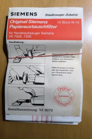 Precio De Oferta BOLSA ASPIRADOR SIEMENS, CAJA 10 BOLSAS, CARTON 110MM, DIAMETRO 41MM,VR7200