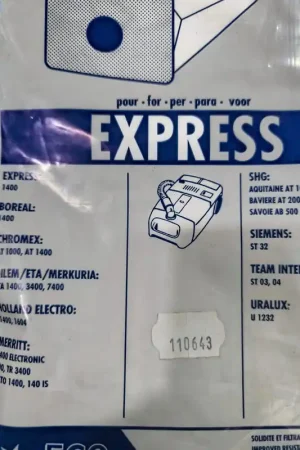 Envío Exprés BOLSA ASPIRADOR SIEMENS, VER FOTO OTRAS MARCAS, CARTON 200MM, DIAMETRO 50MM, CAJA 10 BOLSAS PAPEL, 110643