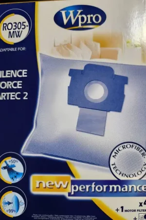 BOLSA ASPIRADOR ROWENTA, CAJA 4 BOLSAS + 1 FILTRO MOTOR, VER FOTO MODELOS COMPATIBLES, RO305-MW Favorito De Clientes