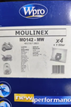 BOLSA ASÌRADOR MOULINEX, PAQUETE 4 BOLSAS + 1 FILTRO, VER FOTO MODELOS, MO142-MW Stock Limitado