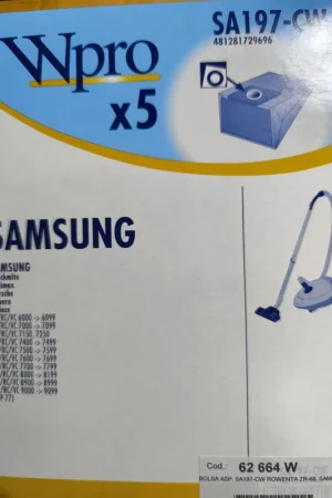 Gran Oferta BOLSA ASPIRADOR SAMSUNG, CAJA 5 BOLSAS, VER FOTO MODELOS, SA197-CW