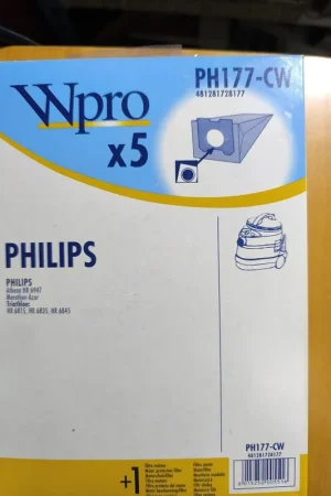 Envío Exprés BOLSA ASPIRADOR PHILIPS, CAJA 5 BOLSAS+1FILTRO, VER FOTO MODELOS,PH177-CW