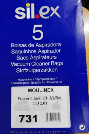 BOLSA ASPIRADOR MOULINEX POWER CLASS, PAQUETE 5 BOLSAS, CL3 Promoción