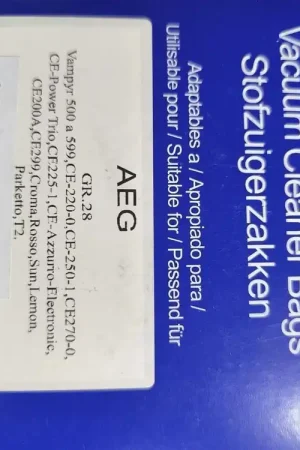 BOLSA ASPIRADOR AEG, PAQUETE 5 BOLSAS MICROFIBRA, GR28,62735MF Precio Rebajado