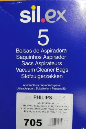 BOLSA ASPIRADORA PHILIPS AMSTERDAM, CAJA 5 BOLSAS, VER FOTO MODELOS, 482201570047 Últimas Unidades