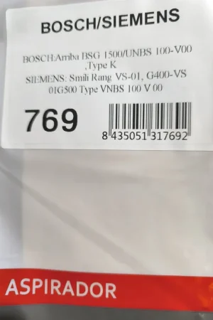 BOLSA ASPIRADOR BOSCH, RECAMBIO ALTERNATIVO, VER MODELOS FOTO,00468265 Precio Bajo